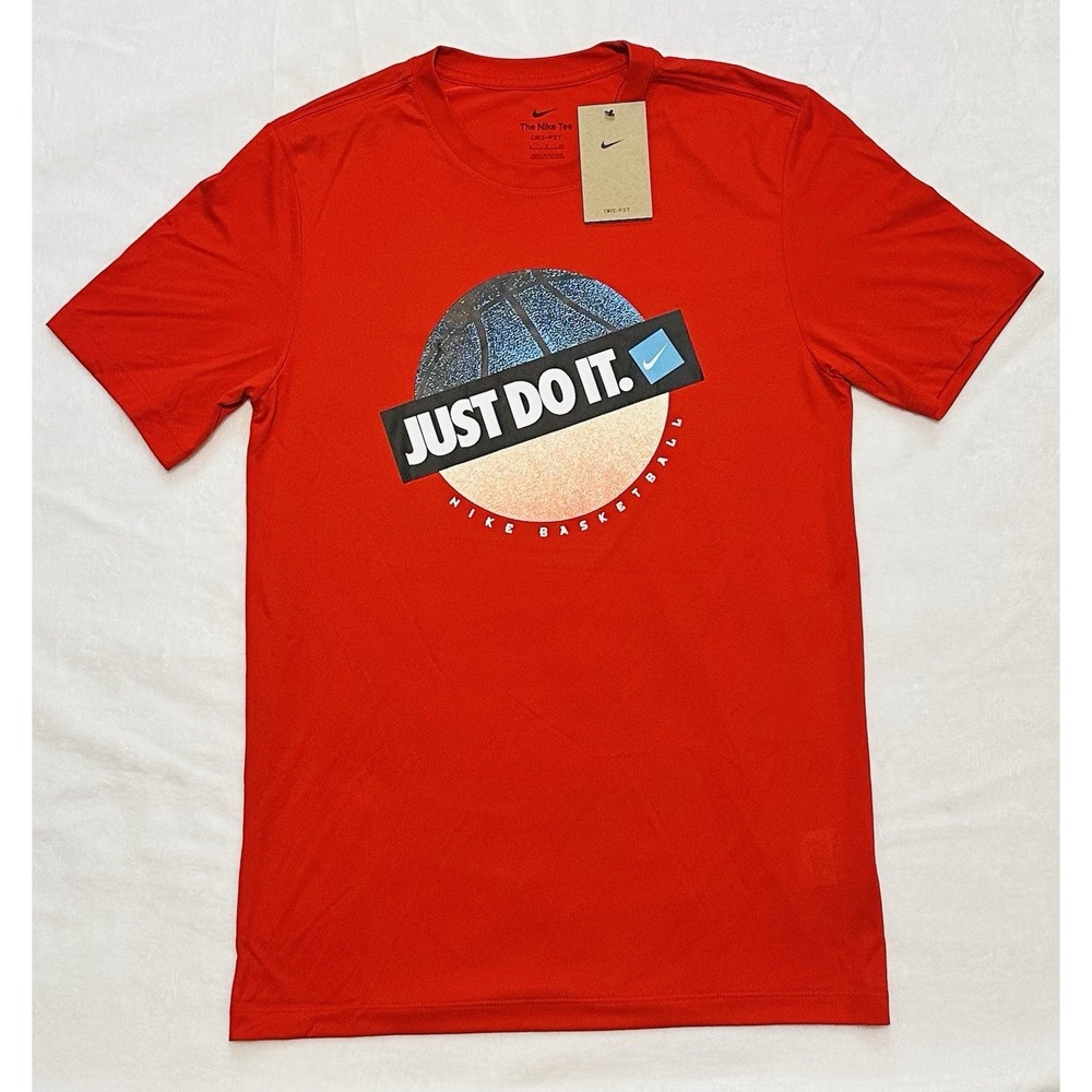 Nike Mens Basketball Just Do It Dri-FIT Graphic Tee Red HF6203-657 Small